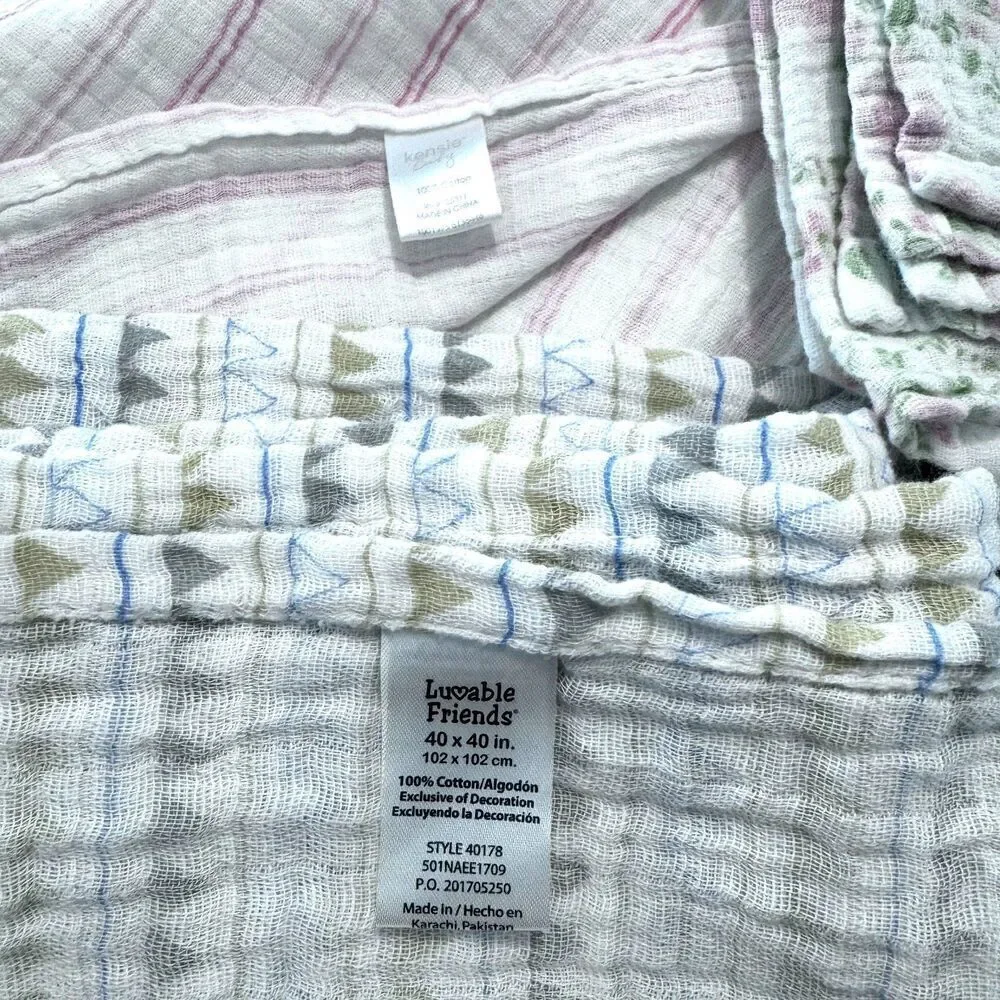 Kensie, Luvable Friends, Little Unicorn 4 Receiving Baby Blankets Muslin Swaddle